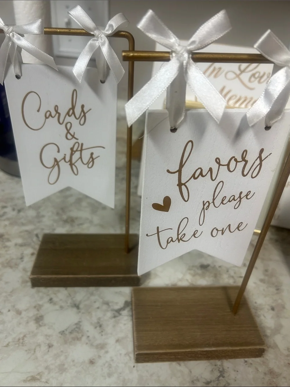 White & Gold 'Favors Please Take One' Hanging Sign - Home Party Supplies